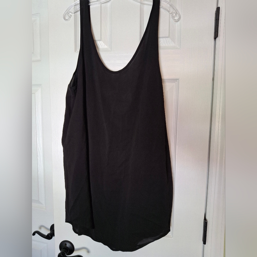 Oversized Black Sleeveless Women's Top